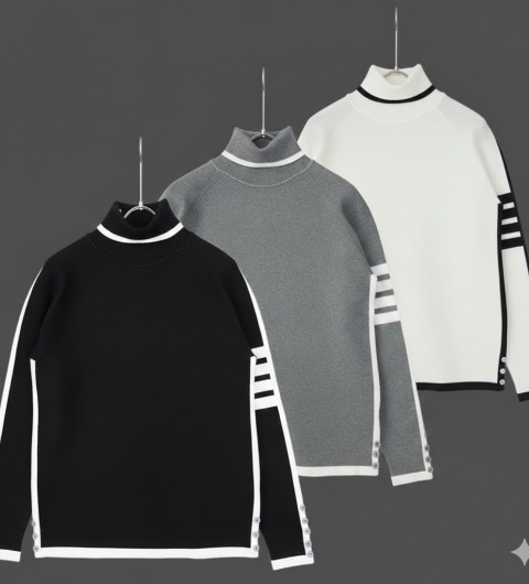 톰브라운 밀라노 4바 클래식 울 터틀넥 스웨터 풀박스 - 3 Color