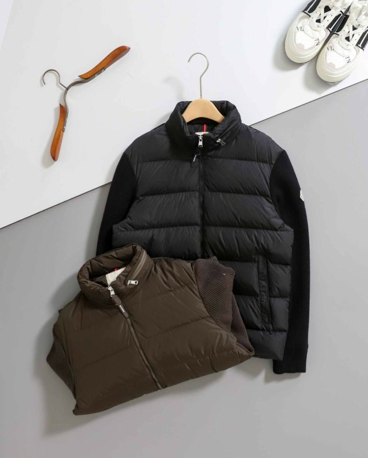 몽클레어 트리코 패딩 후드 가디건 - 2 Color