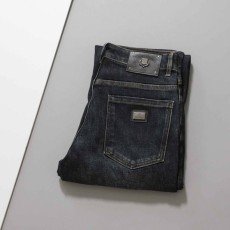 로로피아나 로고 레터링 기모 스판 데님 팬츠