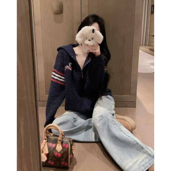 톰브라운 여성 모던 클래식 도그 후드 셰르파 자켓 - 2 Color-레플리카 사이트 쇼핑몰