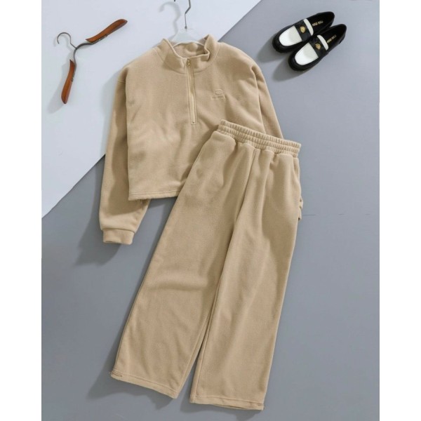 발렌시아가 여성 로고 오버 핏 플리스 반집업 트레이닝 세트 - 2 Color-레플리카 사이트 쇼핑몰