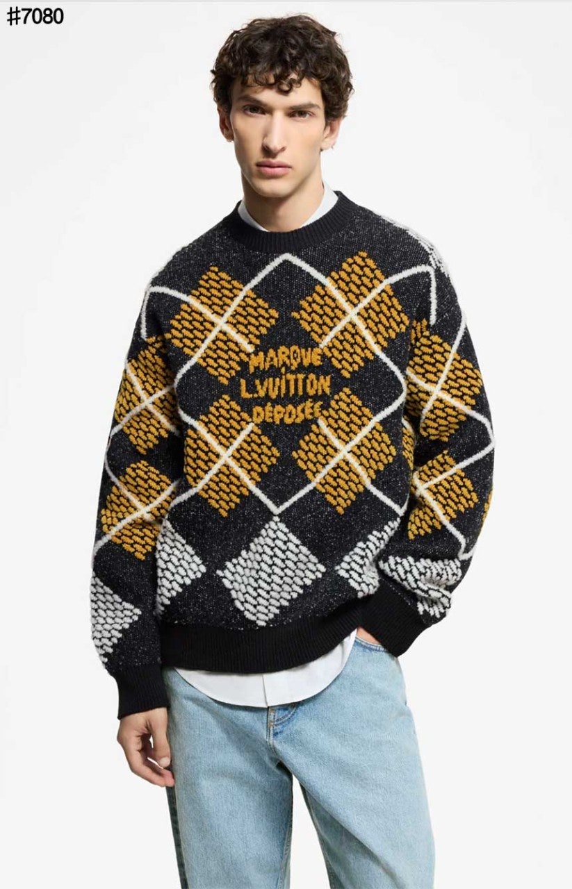 루이비통 다미에 아가일 자카드 울 블렌드 니트 풀오버