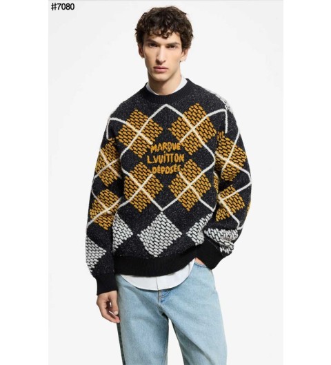 루이비통 다미에 아가일 자카드 울 블렌드 니트 풀오버