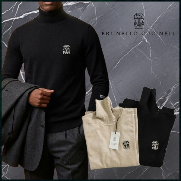 브루넬로 쿠치넬리 클래식 로고 터틀넥 스웨터 - 2 Color-레플리카 사이트 쇼핑몰
