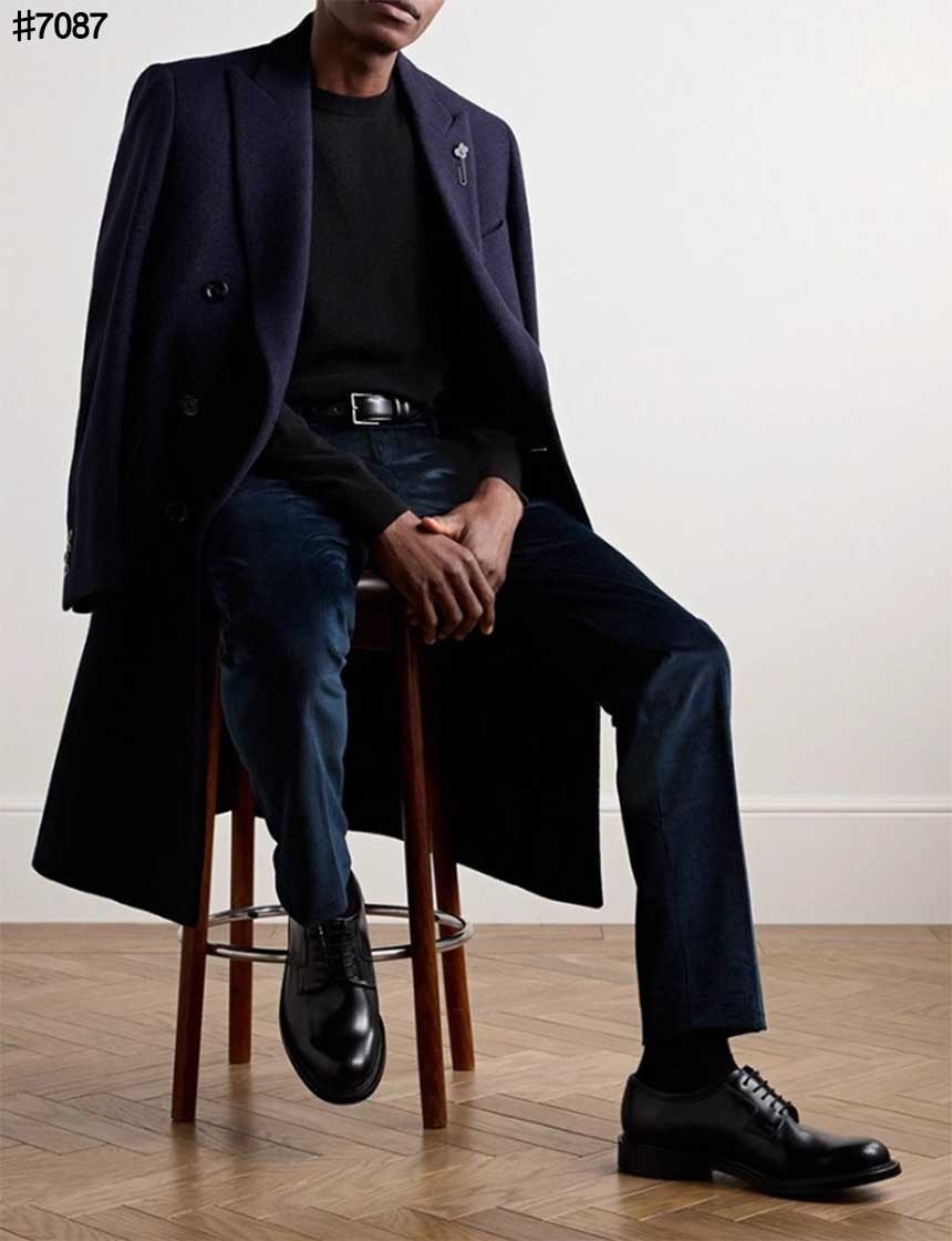 로로피아나 로고 참 코듀로이 슬림핏 팬츠