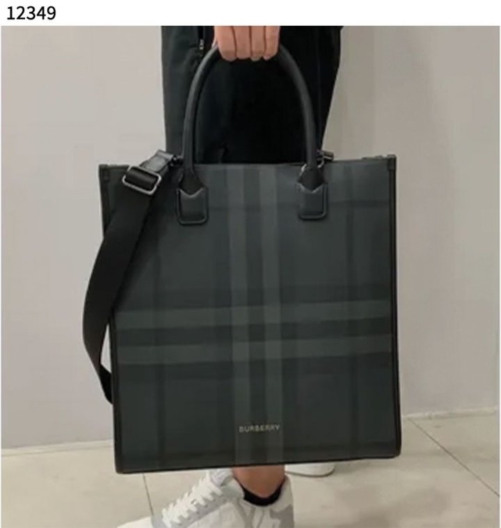 버버리 슬림 버티컬 데니 토트백