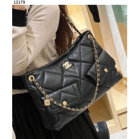 샤넬 램스킨 골드 메탈 블랙 백