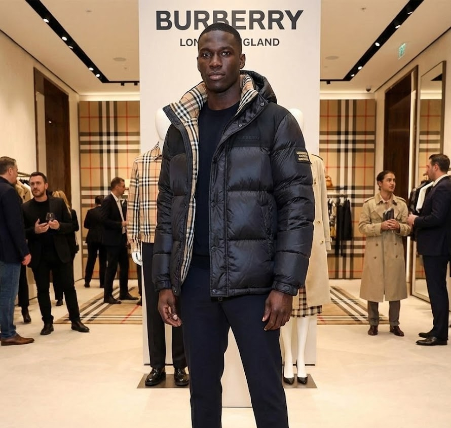 버버리 자수로고 클래식 다운 패딩 자켓