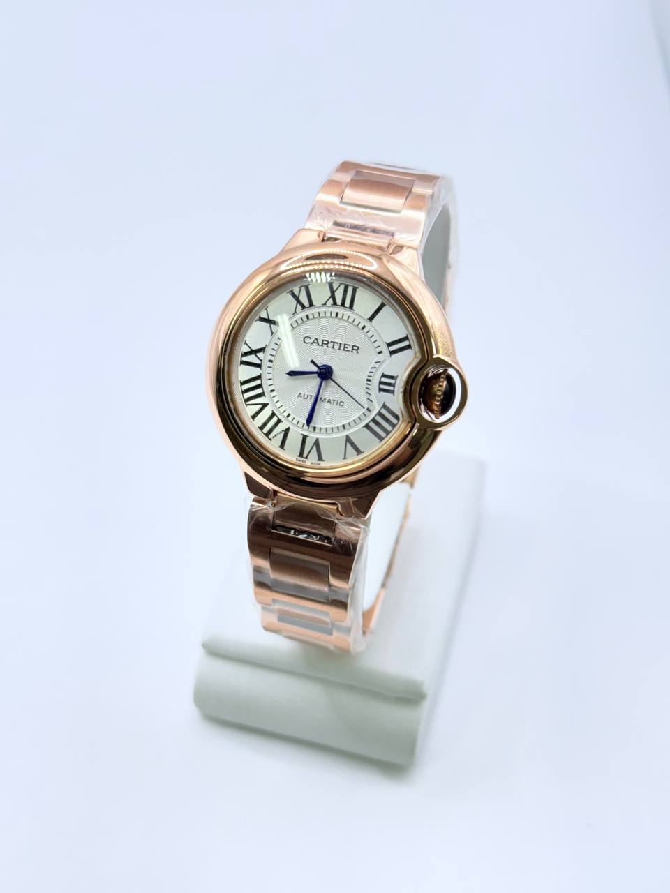 까르띠에 발롱 블루 드 워치 33mm 오토매틱 핑크 골드 (국내공장 AS가능)