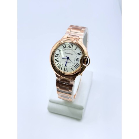 까르띠에 발롱 블루 드 워치 33mm 오토매틱 핑크 골드 (국내공장 AS가능)
