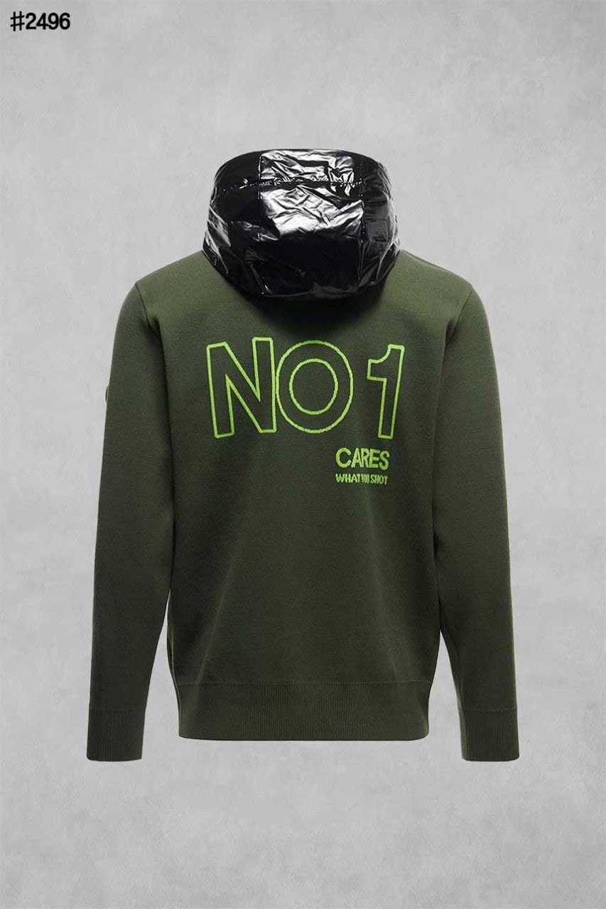 지포어 우븐 후디 반집업 스웨터