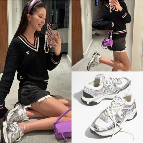 샤넬 패브릭 라미네이티드 & 화이트 실버 (국내당일배송)