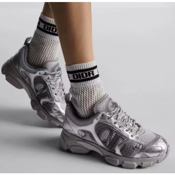디올 스니커즈 그레이 메시 & 실버 톤 래미네이트 레더 (국내당일배송) -여성용--레플리카 사이트 쇼핑몰