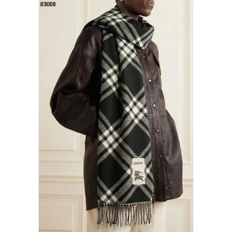 버버리 EKD 노바 체크 울 자카드 태슬 숄 머플러 - 2 Color