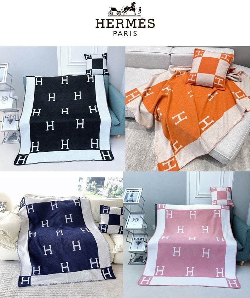 에르메스 아발론 담요 + 쿠션 3 Color
