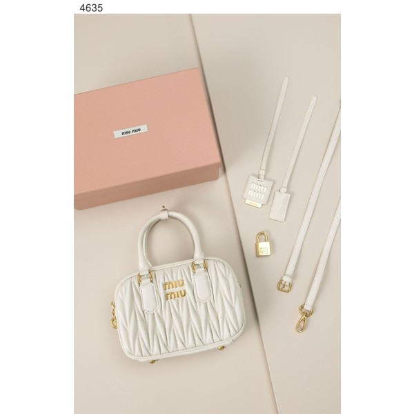 미우미우 아르카디 마테라쎄 나파 가죽 백 - 화이트-레플리카 사이트 쇼핑몰