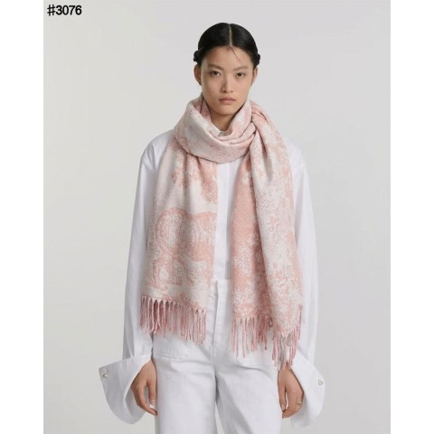 크리스찬 디올 Toile De Jouy Sauvage 울 자카드 태슬 숄 머플러 - 2 Color