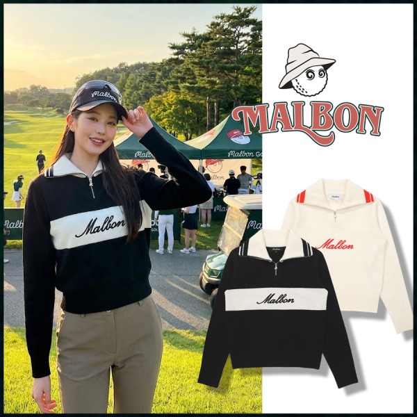 말본 여성 레이어드 집업 카라 니트 탑 - 2 Color-레플리카 사이트 쇼핑몰