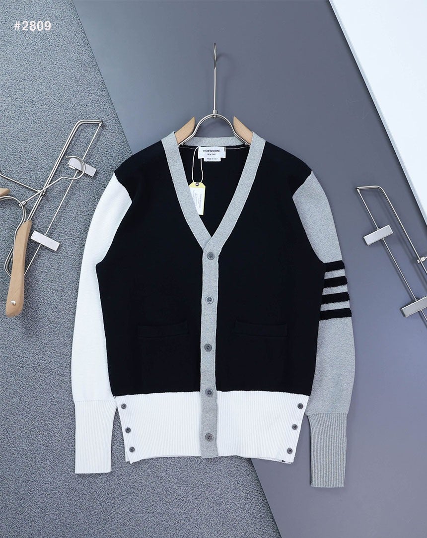 톰브라운 셔틀랜드 4바 브이넥 가디건