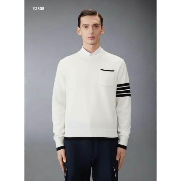 톰브라운 밀라노 사선완장 포켓 라운드 니트 - 2 Color-레플리카 사이트 쇼핑몰