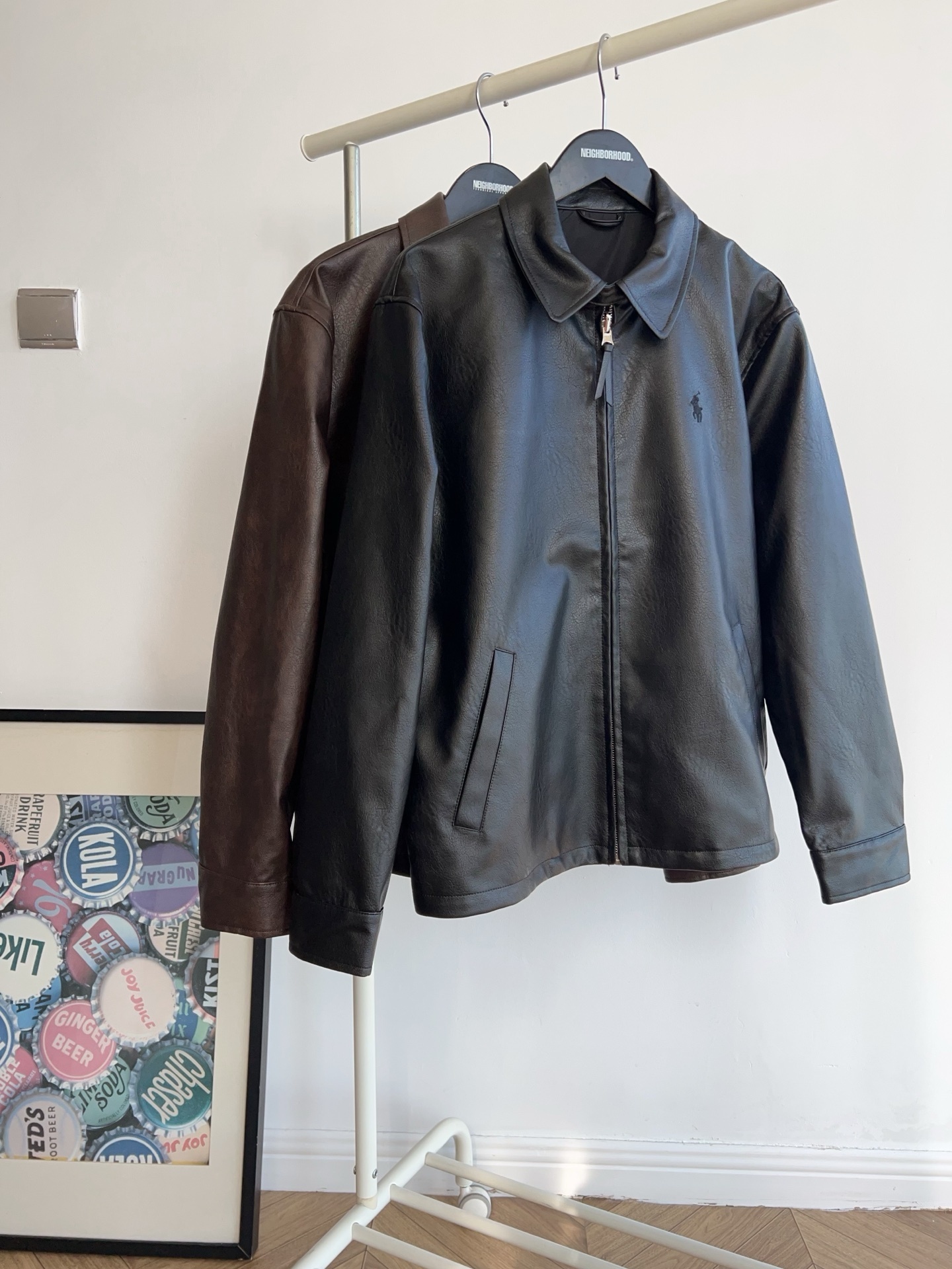 폴로 자수로고 레더 자켓 - 2 Color