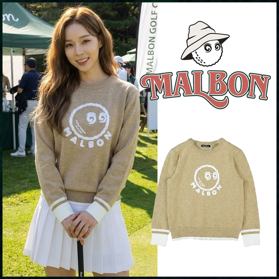 말본 여성 버킷 포인트 라운드 스웨터 니트