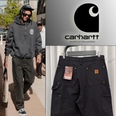 칼하트 WIP 캔버스 더블 니 팬츠 -블랙-