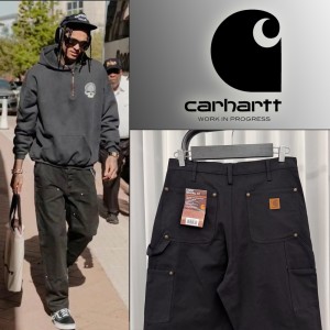 칼하트 WIP 캔버스 더블 니 팬츠 -블랙-