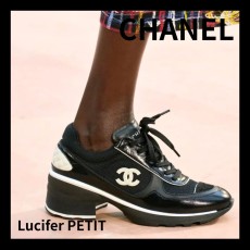 샤넬 믹스드 파이버 샤이니 카프스킨 & 스웨이드 카프스킨 스니커즈 블랙 (국내당일배송)