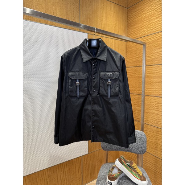 프라다 가슴포켓 리나일론 셔츠 자켓-레플리카 사이트 쇼핑몰