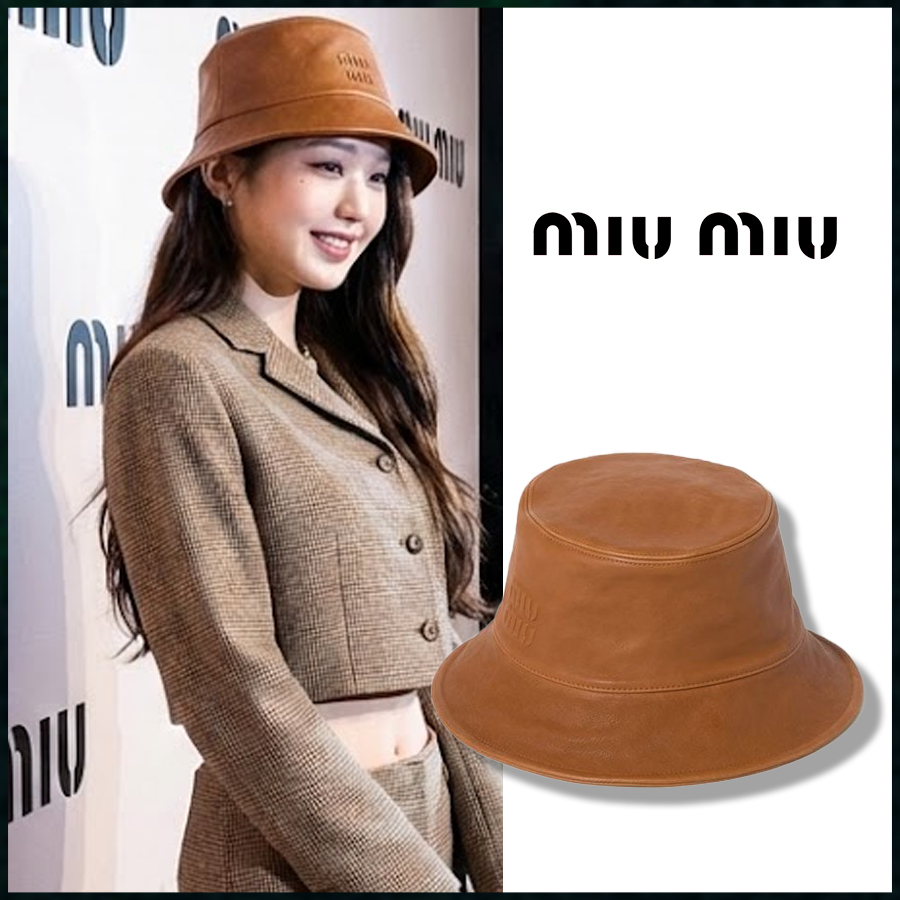 미우미우 나파 레더 버킷햇