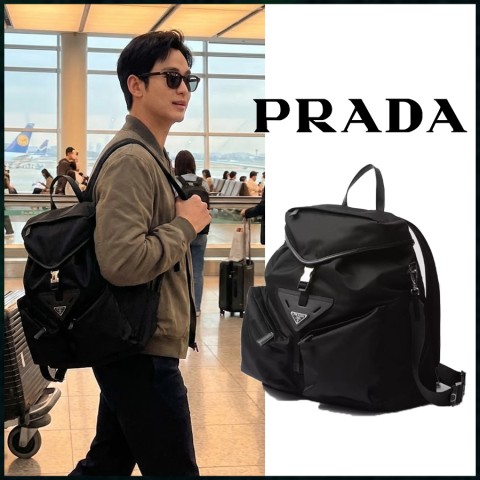 프라다 리나일론 레더 트리밍 백팩
