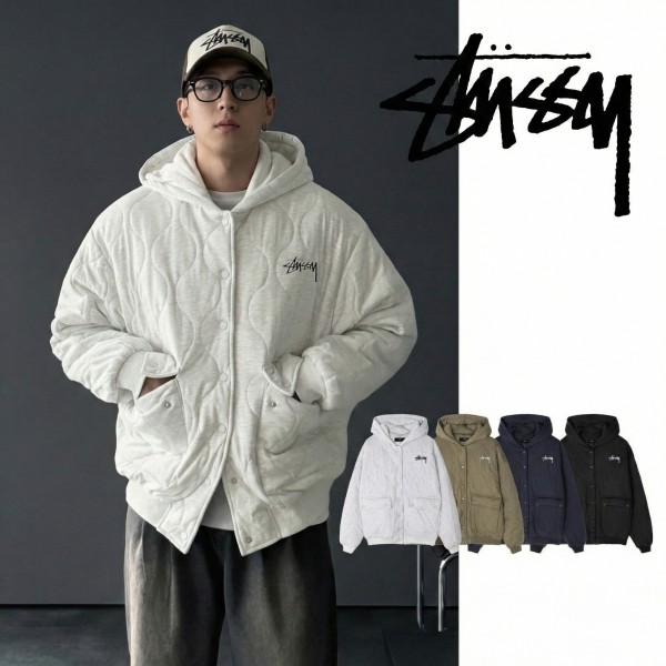 스투시 후드 퀄팅 후드 점퍼 (4color) -20539-레플리카 사이트 쇼핑몰