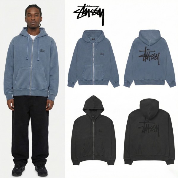 스투시 피그먼트 다이드 베이직 후드 집업 (2color)-레플리카 사이트 쇼핑몰