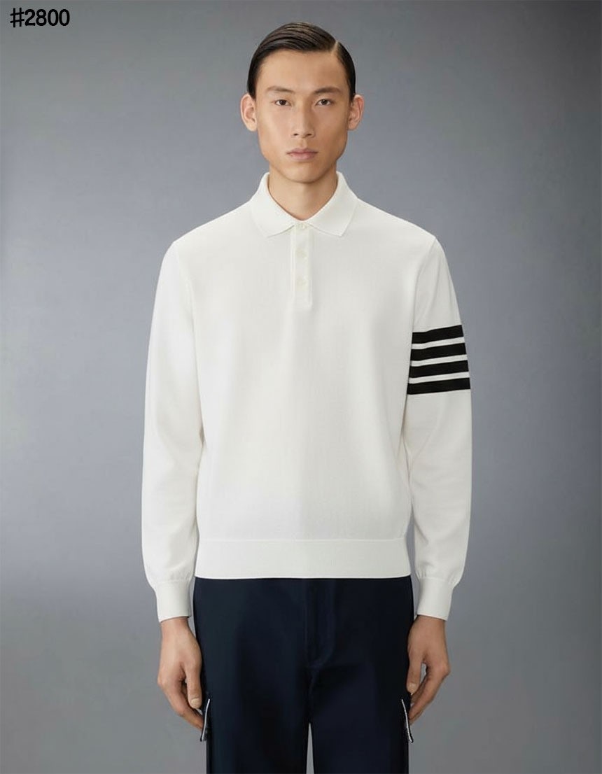 톰브라운 클래식 롱 슬리브 폴로 니트 스웨터 - 2 Color