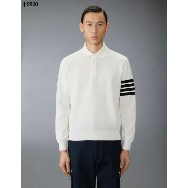 톰브라운 클래식 롱 슬리브 폴로 니트 스웨터 - 2 Color-레플리카 사이트 쇼핑몰