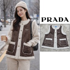 프라다 양털 무스탕 조끼