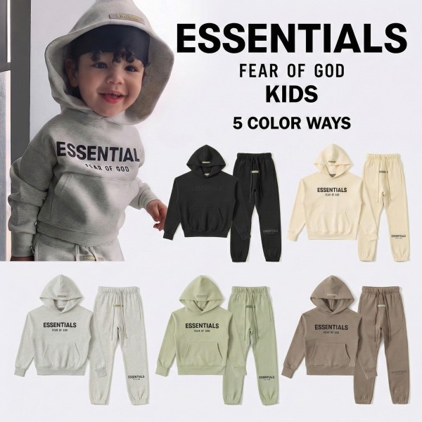 피어오브갓 에센셜 키즈 후드티 팬츠 셋업 (5color) -정품급--레플리카 사이트 쇼핑몰