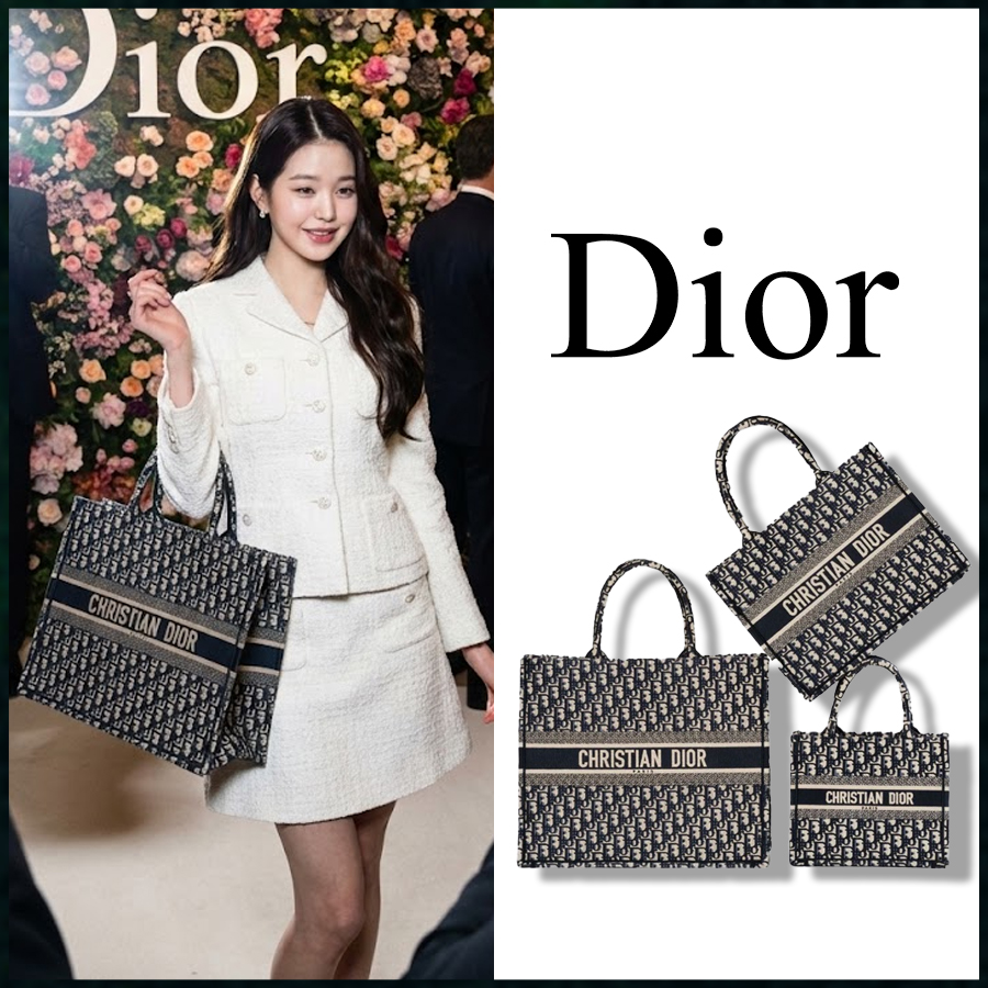 크리스찬 디올 오블리크 북토트 백 블루 풀박스 - 3 Size