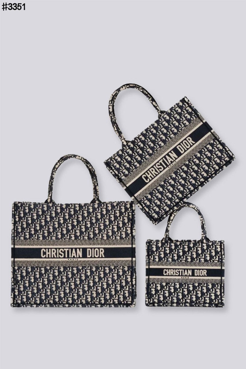 크리스찬 디올 오블리크 북토트 백 블루 풀박스 - 3 Size