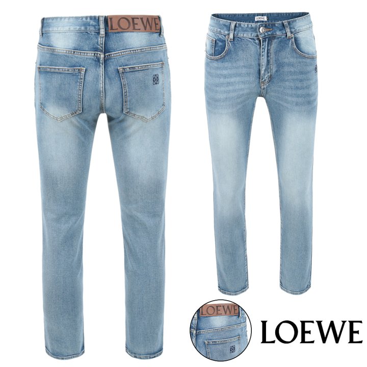 로에베 아나그램 자수 워싱 연청 슬림진