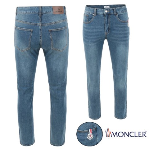 몽클레어 포켓 로고패치 삼선 워싱 슬림진