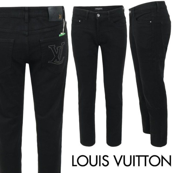 루이비통 스터드 스틸로고 블랙 슬림 일자진-레플리카 사이트 쇼핑몰