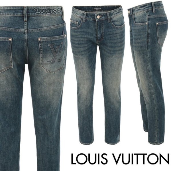 루이비통 스터드 스틸로고 블랙 슬림 일자진-레플리카 사이트 쇼핑몰