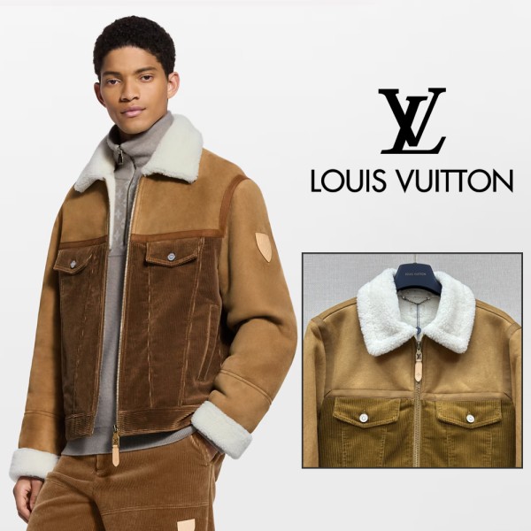 루이비통 SKI 컬렉션 코듀로이 앤 시어링 믹스 트러커-레플리카 사이트 쇼핑몰