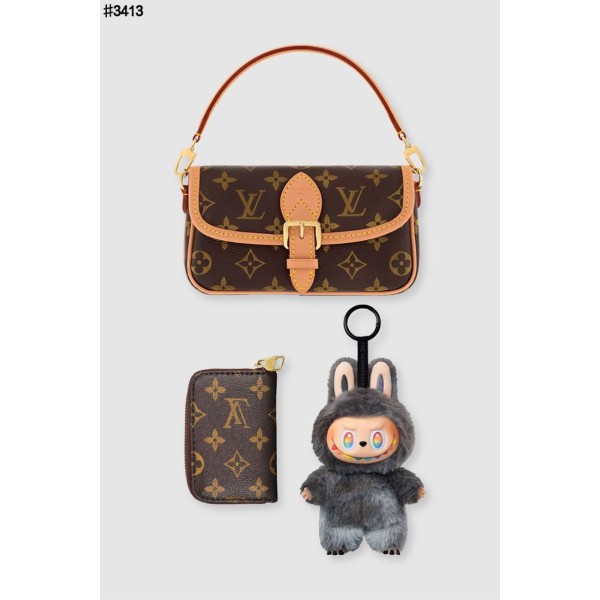 루이비통 나노 다이앤 숄더백 + 모노그램 어라운드 반지갑 + 라부부 시크릿 키링 3종세트-레플리카 사이트 쇼핑몰