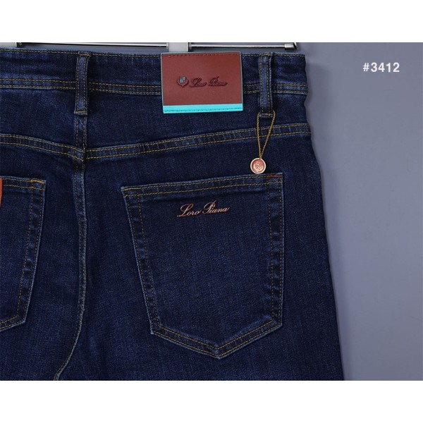 로로피아나 클래식 스틸로고 패치 데님 팬츠-레플리카 사이트 쇼핑몰