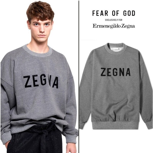 피어오브갓 X 제냐 메인로고 맨투맨 멜란지그레이 -기모--레플리카 사이트 쇼핑몰